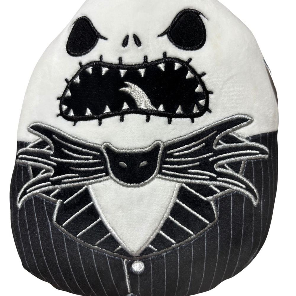 NBC Jack Skellington Squishmallows Black and White Plush Toy NWT